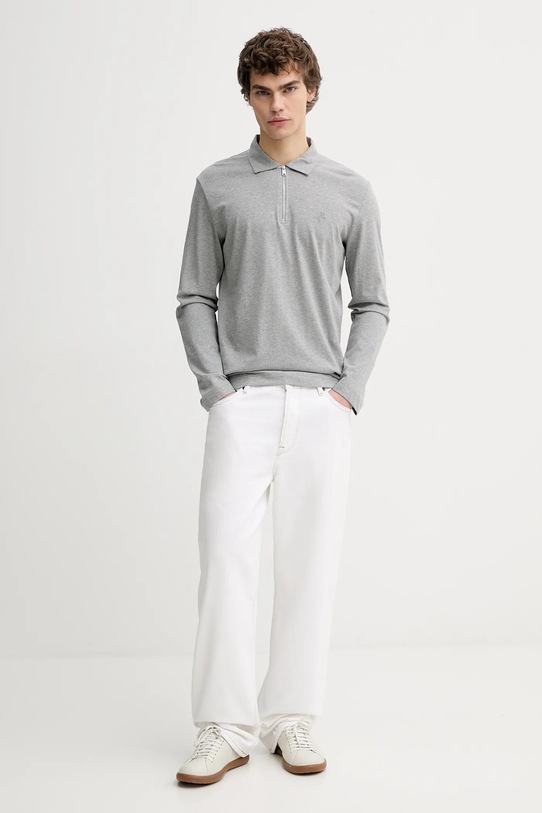 Marc O'Polo longsleeve bawełniany 620202755050 szary SS26