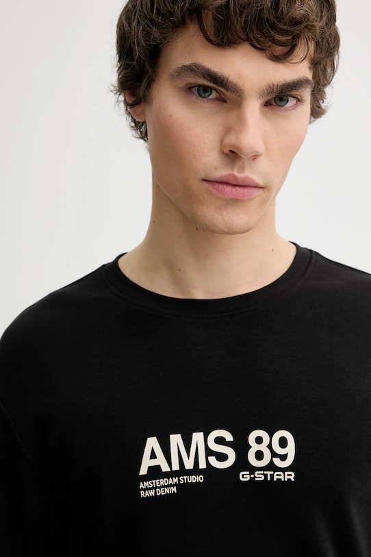 G-Star longsleeve bawełniany czarny D26867.D976