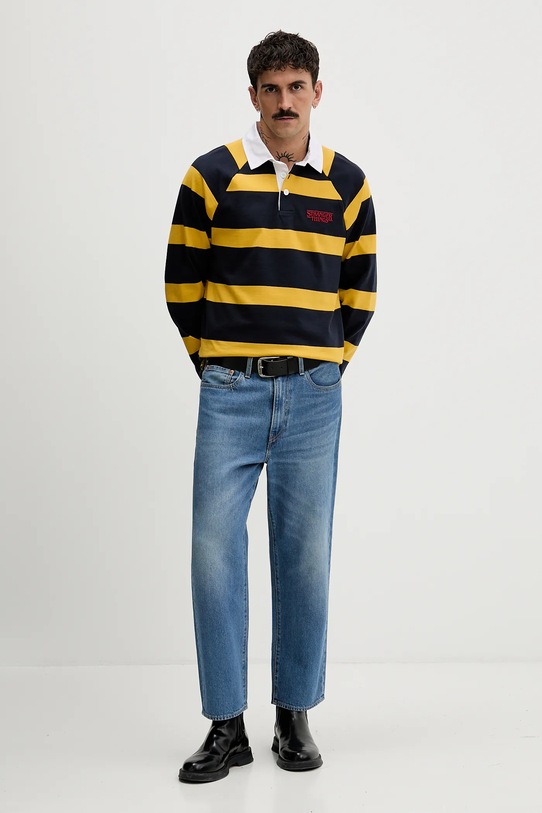 United Colors of Benetton longsleeve bawełniany x Stranger Things 3T6YU302P granatowy SS26