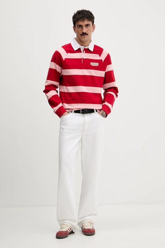 United Colors of Benetton longsleeve bawełniany x Stranger Things 3T6YU302P bordowy SS26