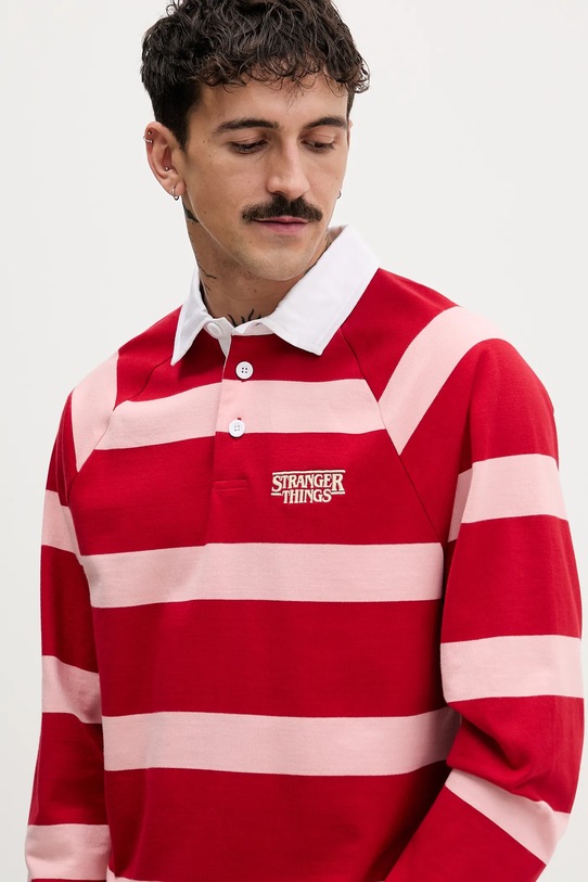 United Colors of Benetton longsleeve bawełniany x Stranger Things bordowy 3T6YU302P