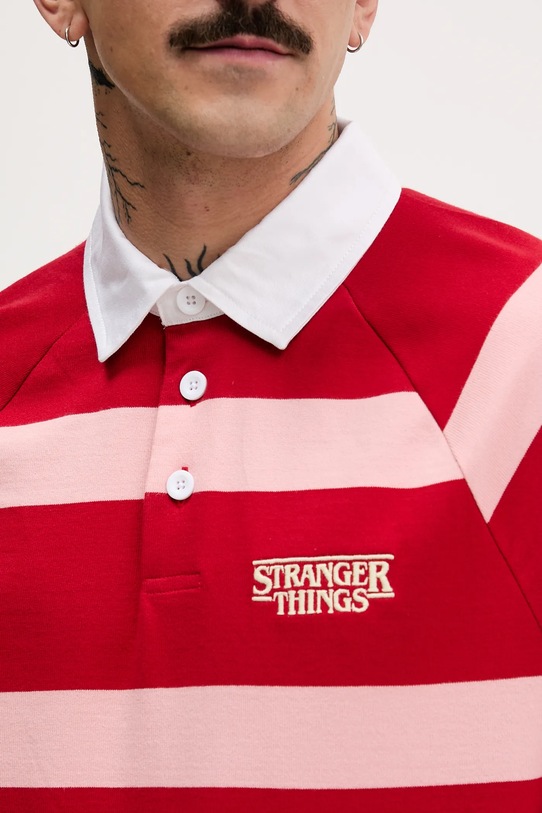 United Colors of Benetton longsleeve bawełniany x Stranger Things 3T6YU302P bordowy