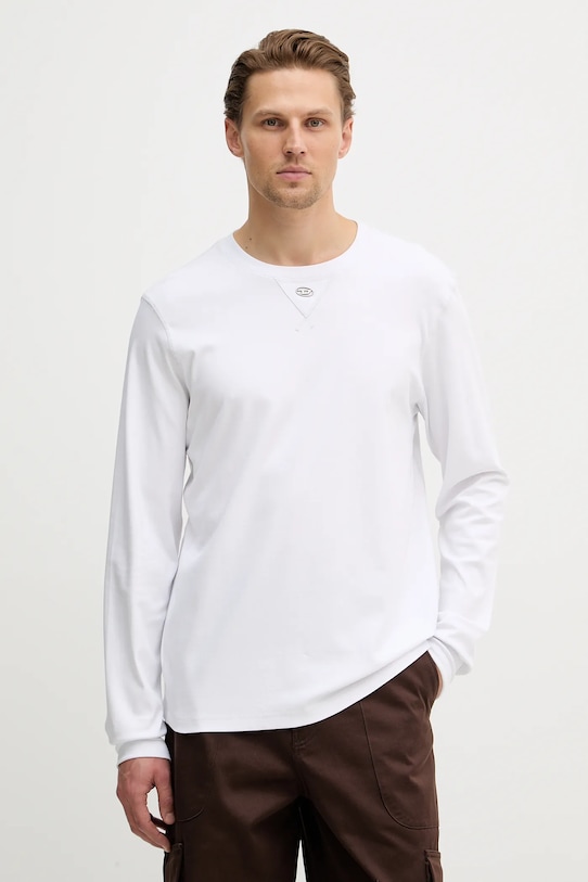 Diesel longsleeve bawełniany T-MADJUST-LS-TR bawełna biały A19967.0AIJU