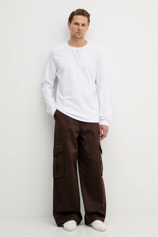 Diesel longsleeve bawełniany T-MADJUST-LS-TR A19967.0AIJU biały SS26