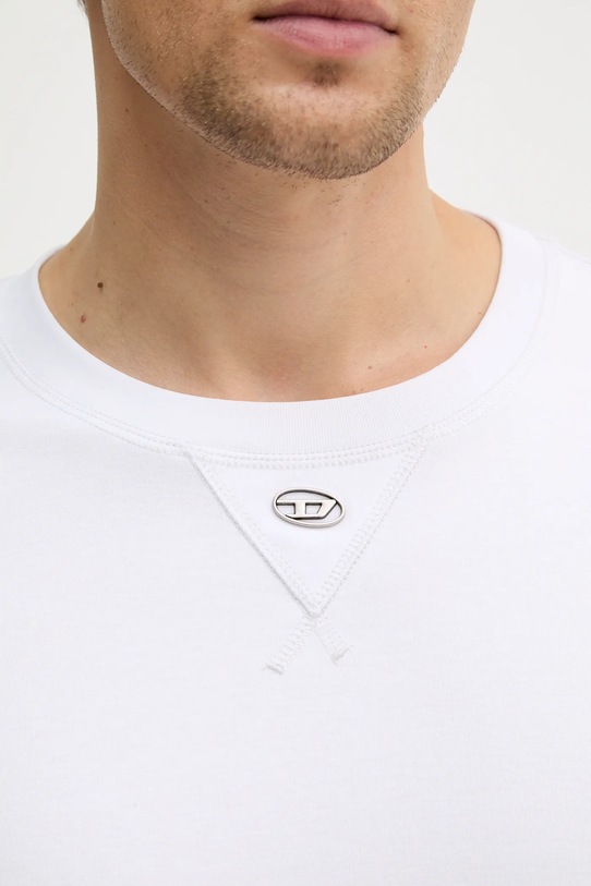 Diesel longsleeve bawełniany T-MADJUST-LS-TR A19967.0AIJU biały