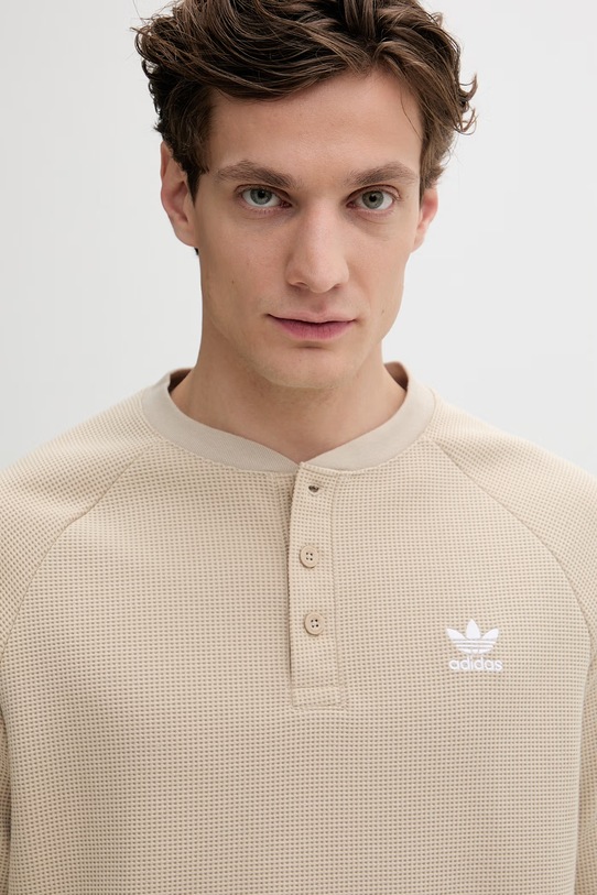 Tričko s dlhým rukávom adidas Originals béžová KE1178