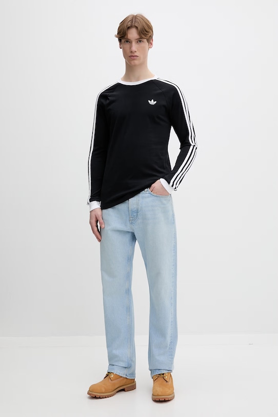adidas Originals longsleeve bawełniany KE3546 czarny SS26