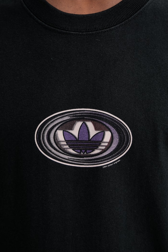 Bombažna majica z dolgimi rokavi adidas Originals KS6860 črna