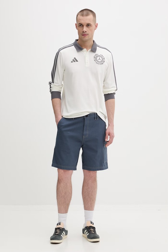 adidas tričko s dlhým rukávom pánske s bavlnou x Mercedes KE8281 béžová SS26