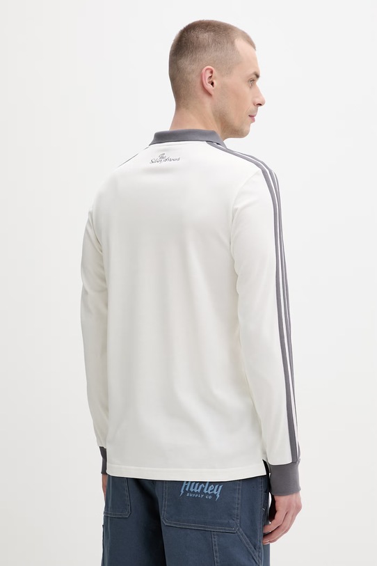 Oblečenie adidas tričko s dlhým rukávom pánske s bavlnou x Mercedes KE8281 béžová