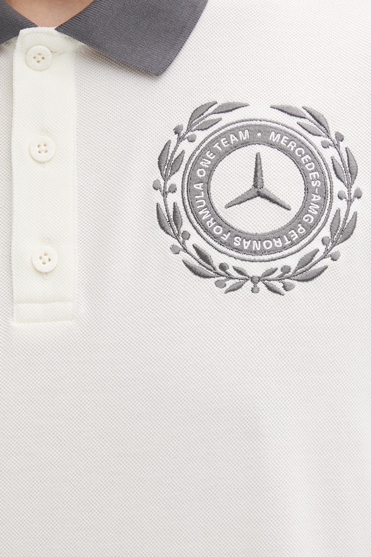 adidas tričko s dlhým rukávom pánske s bavlnou x Mercedes KE8281 béžová