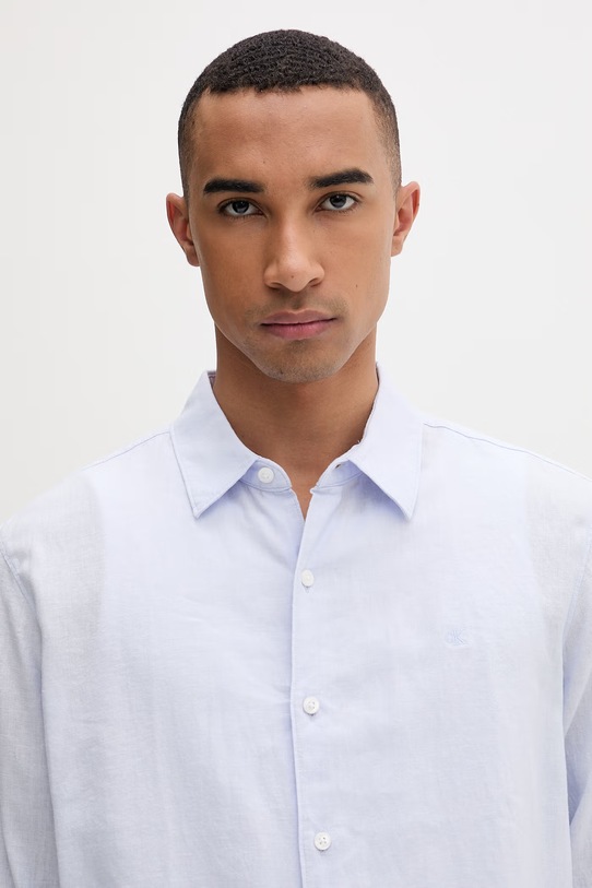 Calvin Klein férfi ing lenvászonnal kék LV04LE125G