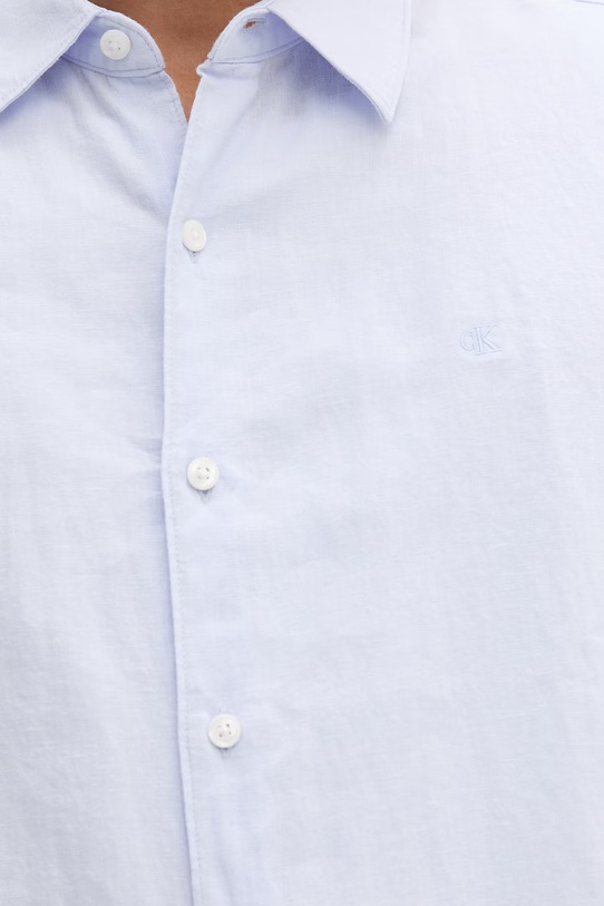 Calvin Klein férfi ing lenvászonnal LV04LE125G kék