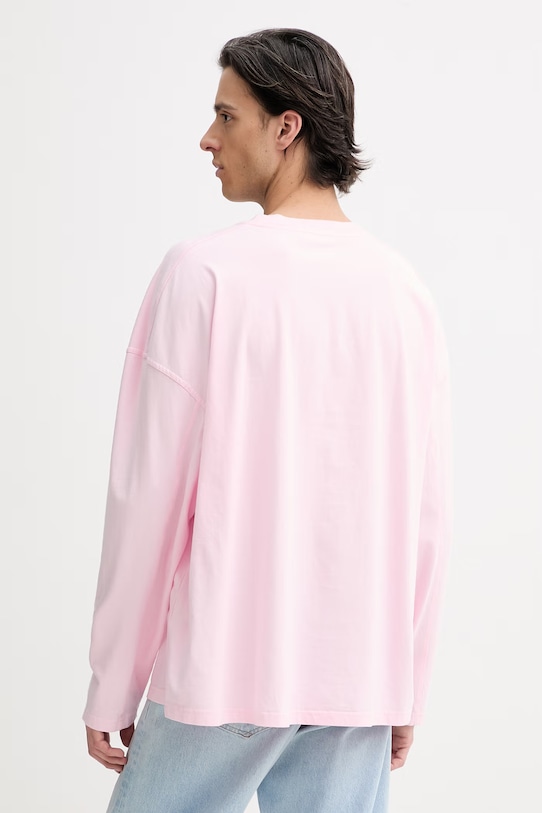 Oblečení Bavlněné tričko s dlouhým rukávem American Vintage MGIX02B růžová