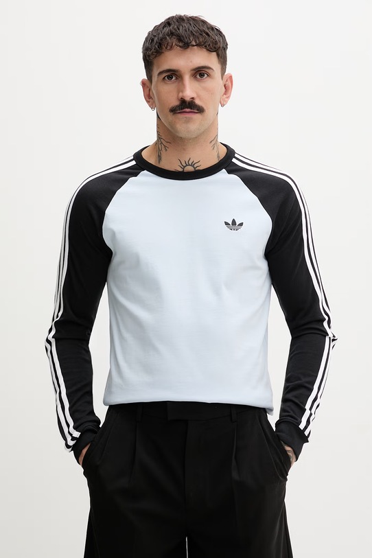 adidas Originals longsleeve męski bawełniany niebieski KE2424