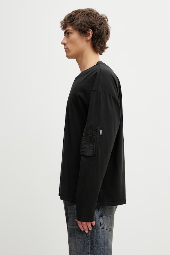 MM6 Maison Margiela longsleeve męski bawełniany SH0NH0022.M20050.900 czarny SS26