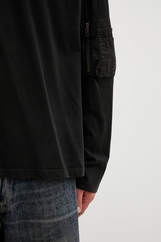 MM6 Maison Margiela longsleeve męski bawełniany SH0NH0022.M20050.900 czarny