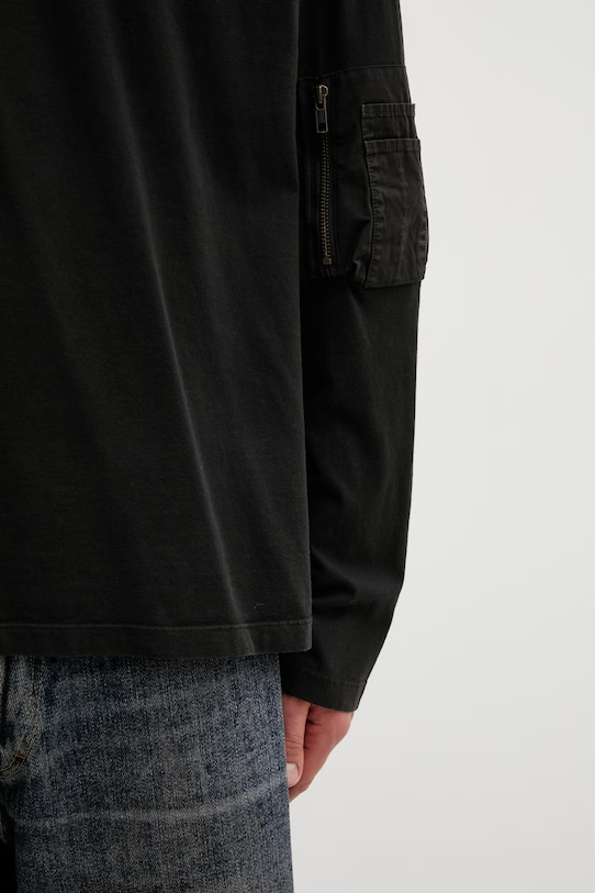 MM6 Maison Margiela longsleeve męski bawełniany SH0NH0022.M20050.900 czarny