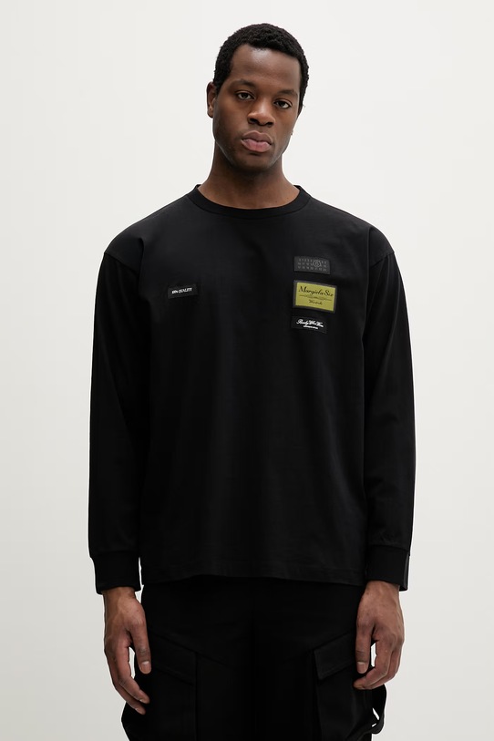 MM6 Maison Margiela longsleeve bawełniany bawełna czarny SH0NH0023.M20170.900
