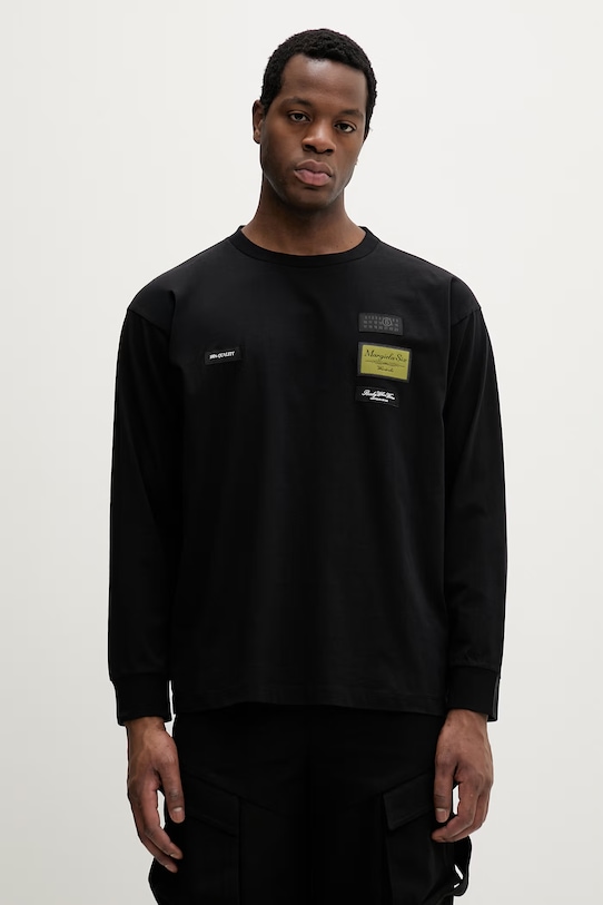 MM6 Maison Margiela longsleeve bawełniany bawełna czarny SH0NH0023.M20170.900