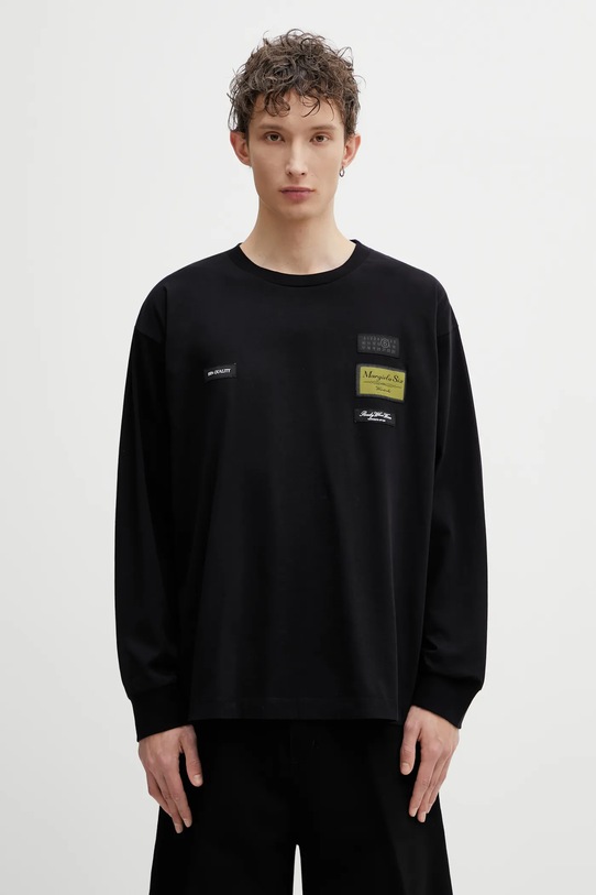 MM6 Maison Margiela longsleeve bawełniany bawełna czarny SH0NH0023.M20170.900