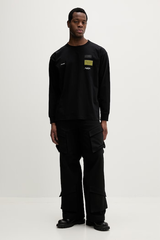 MM6 Maison Margiela longsleeve bawełniany SH0NH0023.M20170.900 czarny SS26