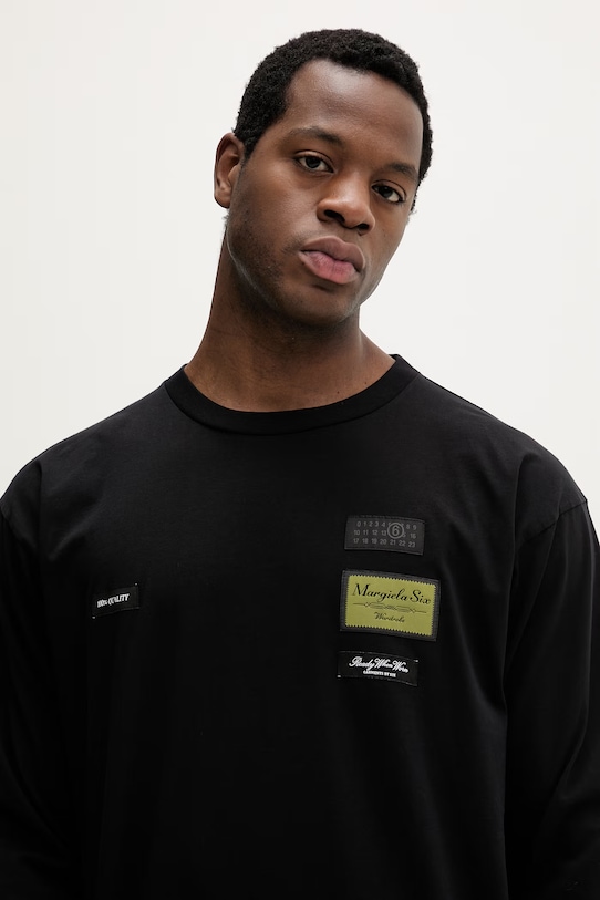 MM6 Maison Margiela longsleeve bawełniany czarny SH0NH0023.M20170.900