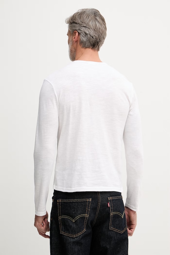 Odzież United Colors of Benetton longsleeve męski bawełniany 3N78U10C3 biały