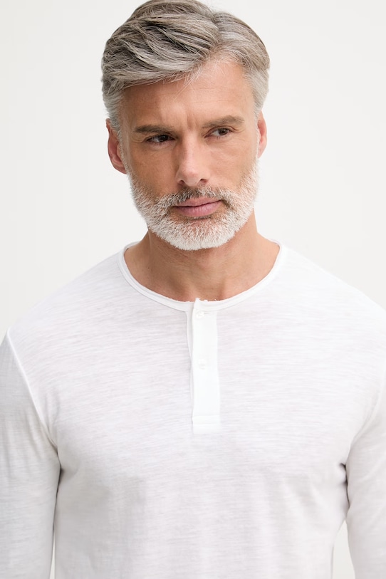 United Colors of Benetton longsleeve męski bawełniany biały 3N78U10C3