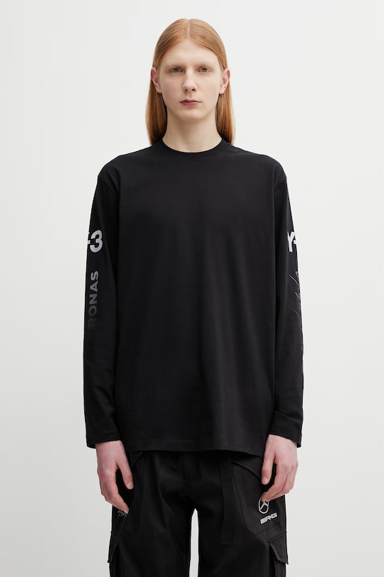 Y-3 x F1 CHAOS LS TEE longsleeve męski bawełniany czarny KR2372