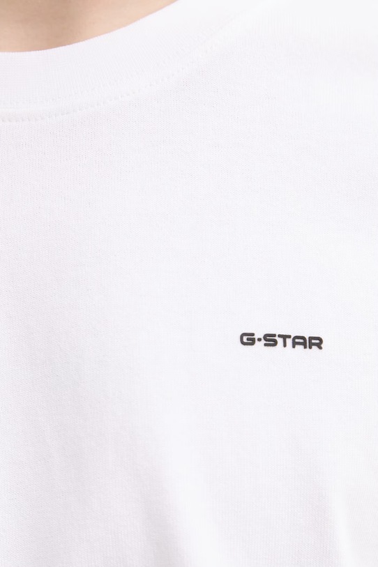 G-Star longsleeve bawełniany Heavy jersey oversized D28608.D709 biały