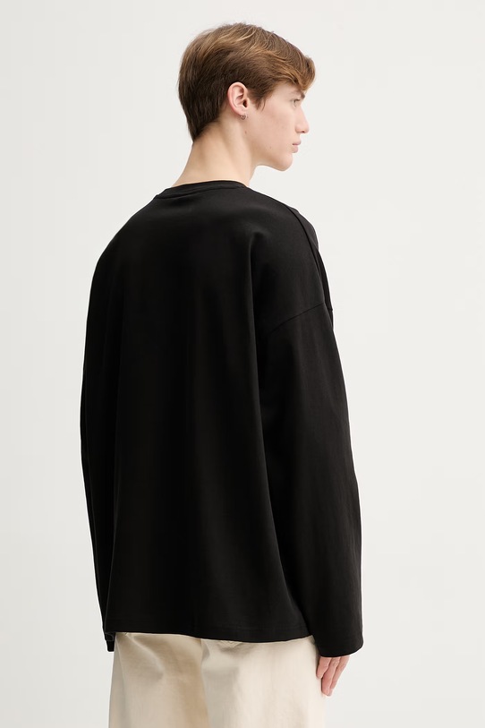 Oblečenie Bavlnené tričko s dlhým rukávom G-Star Heavy jersey oversized D28608.D709 čierna