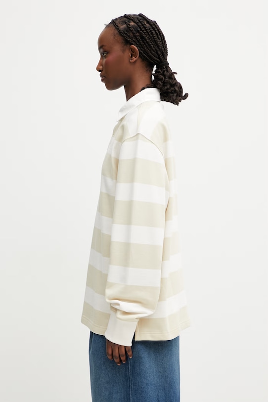 The North Face Rugby polo longsleeve bawełniany NF0A8GAWJN51 beżowy SS26