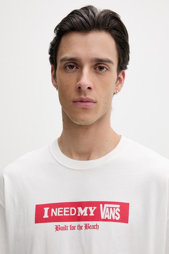 Vans longsleeve męski bawełniany beżowy VN000SRDWHT1