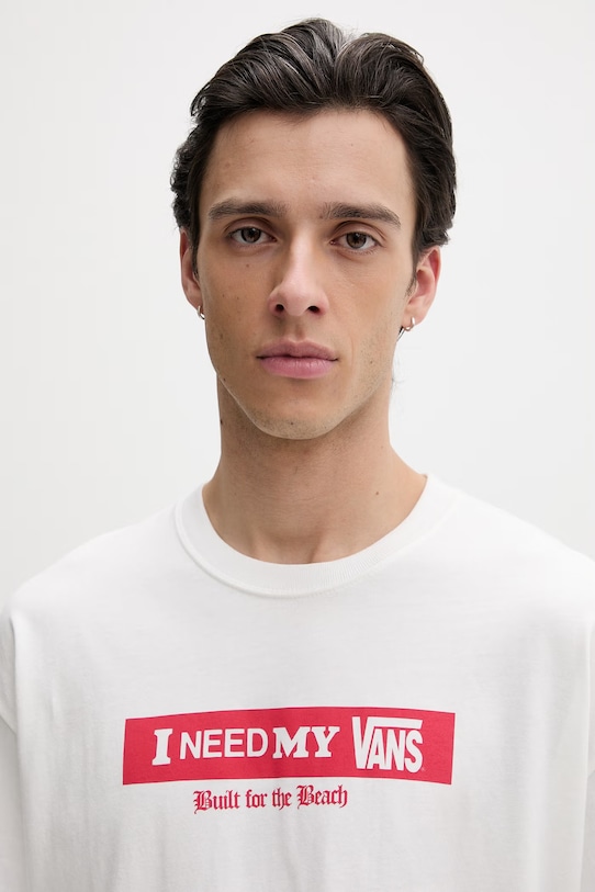 Vans longsleeve męski bawełniany beżowy VN000SRDWHT1