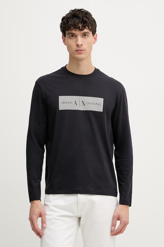 Armani Exchange t-shirt męski bawełniany granatowy XM002820.AF10356