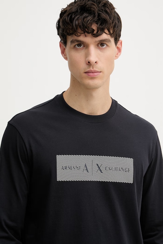 Armani Exchange t-shirt męski bawełniany granatowy XM002820.AF10356