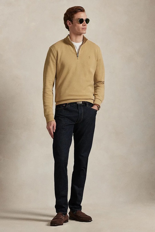 Odzież Polo Ralph Lauren longsleeve LT WT MESH FACE DKT-KNT-PULLOVER 710P04056007 beżowy