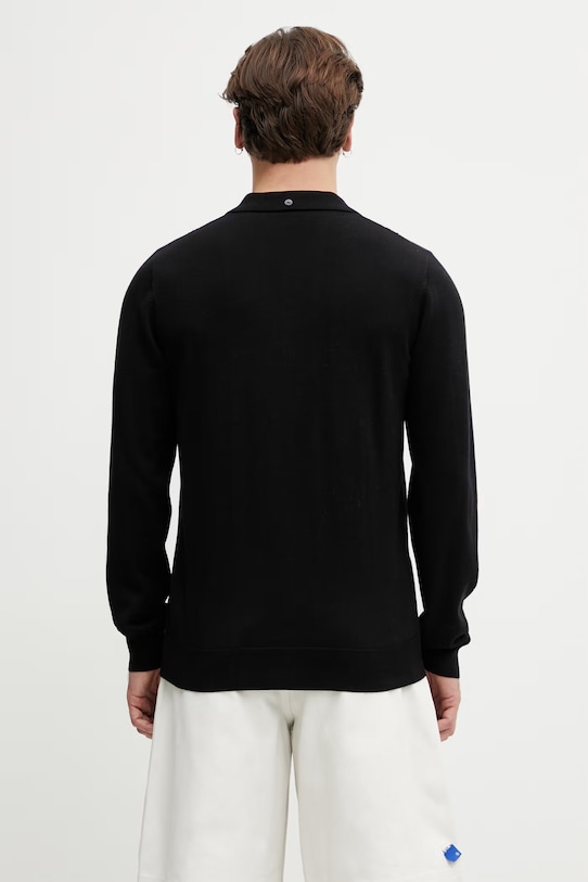 Odzież Fred Perry sweter z dodatkiem wełny męski K2309 czarny