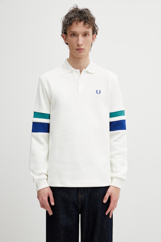Fred Perry sweter męski bawełniany biały M2416