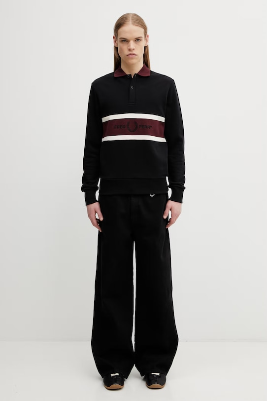 Fred Perry longsleeve bawełniany M2417 czarny