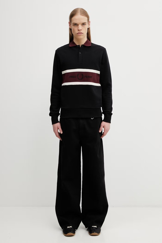 Fred Perry longsleeve bawełniany M2417 czarny