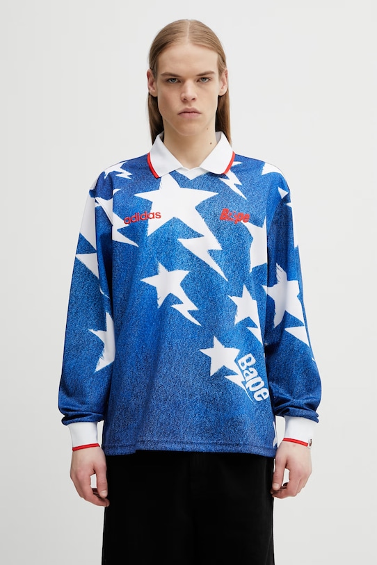adidas Originals longsleeve x BAPE wzorzyste niebieski KF4913