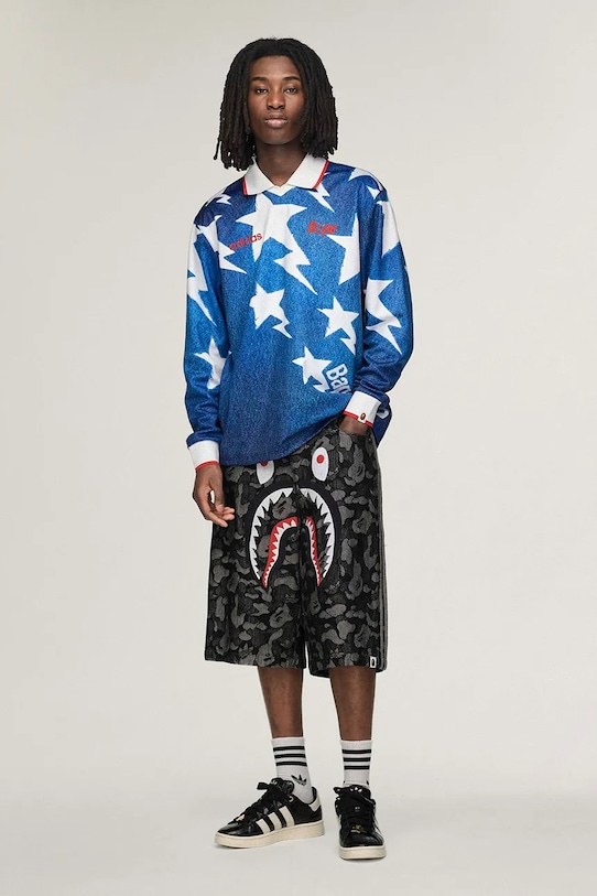 adidas Originals x BAPE longsleeve shirt KF4913 blue SS26