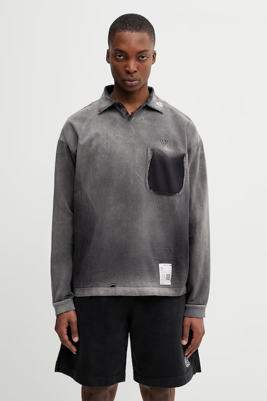 Maison MIHARA YASUHIRO блуза с дълги ръкави мъжка от памук черен J16LT801