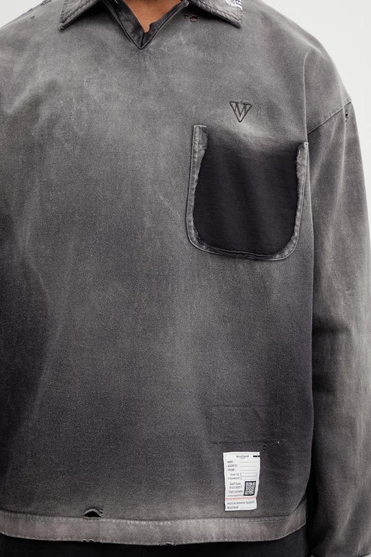 Maison MIHARA YASUHIRO блуза с дълги ръкави мъжка от памук черен J16LT801