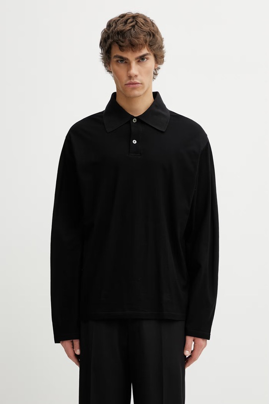 Our Legacy Rugby longsleeve męski bawełniany czarny M2266RB