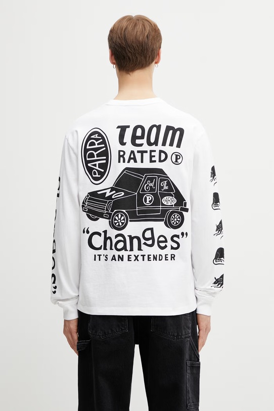 by Parra Team changes longsleeve męski bawełniany biały 55150