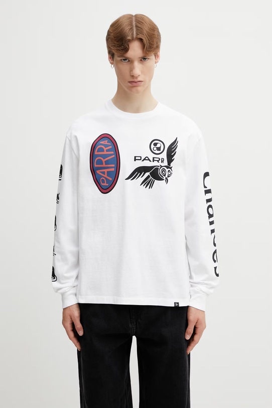 Odzież by Parra Team changes longsleeve męski bawełniany 55150 biały