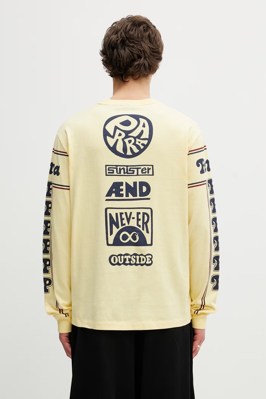 Odzież by Parra Never sinister longsleeve męski bawełniany 55265 żółty
